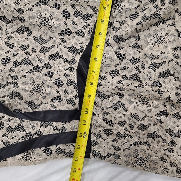 Black strapless dress with cream lace overlay - Picture 6 of 7